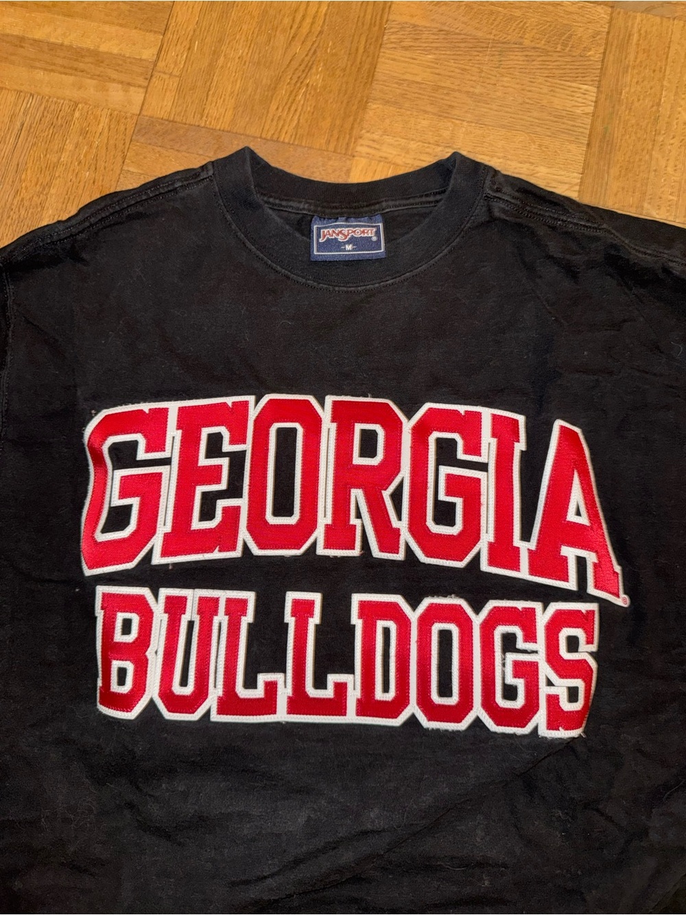 Jansport Black Tee Georgia Bulldogs embroidered emblem UGA Dawgs Size M